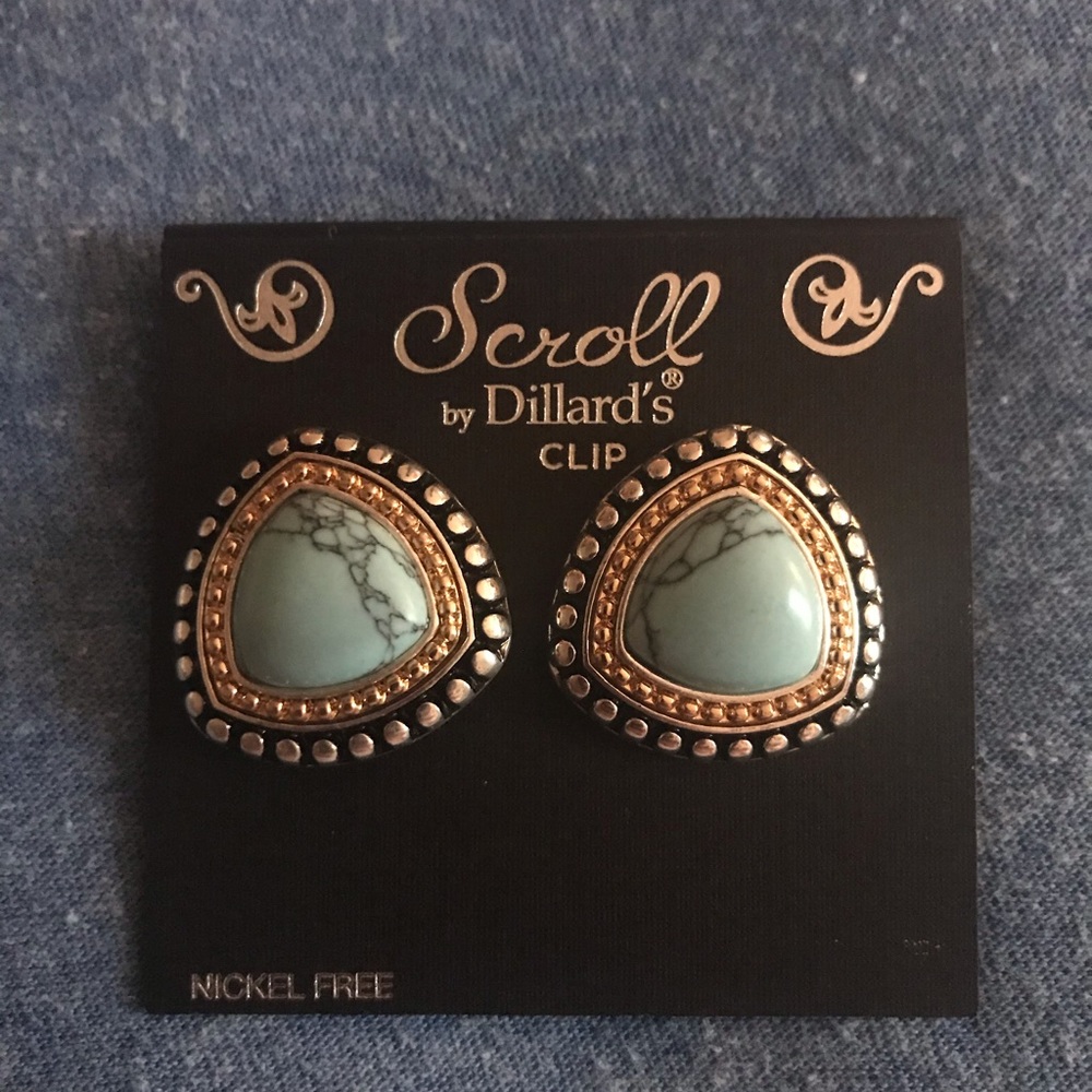 Genuine turquoise scroll by Dillard’s earrings